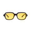 Faustine : Lunettes de soleil unisexe, monture noire, verres jaunes. Style street hyper tendance.
