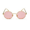 Lunettes Ozzy dorées avec verres roses, style vintage, parfaites pour le streetwear tendance au Maroc.