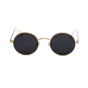 Lunettes de soleil rondes dorées style années 70, modèle Lennon.