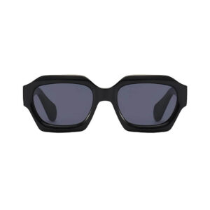 Lunettes de soleil Metromoon unisexe, design carré noir, style tendance.