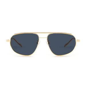 Lunettes de soleil Skyway Black. Monture dorée, style aviateur. Le luxe discret, quoi.