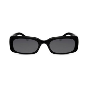 Lunettes de soleil Edge noires rectangulaires, style streetwear luxe, urbn eyewear, disponibles au Maroc.