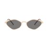 Lunettes de soleil dorées URBN Eyewear avec verres en forme de losange et branches en écaille de tortue, offrant un style unique et une protection solaire optimale